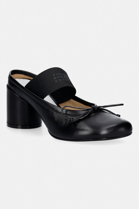 MM6 Maison Margiela klapki skórzane pozostałe czarny S59WP0210.P3628.T8013