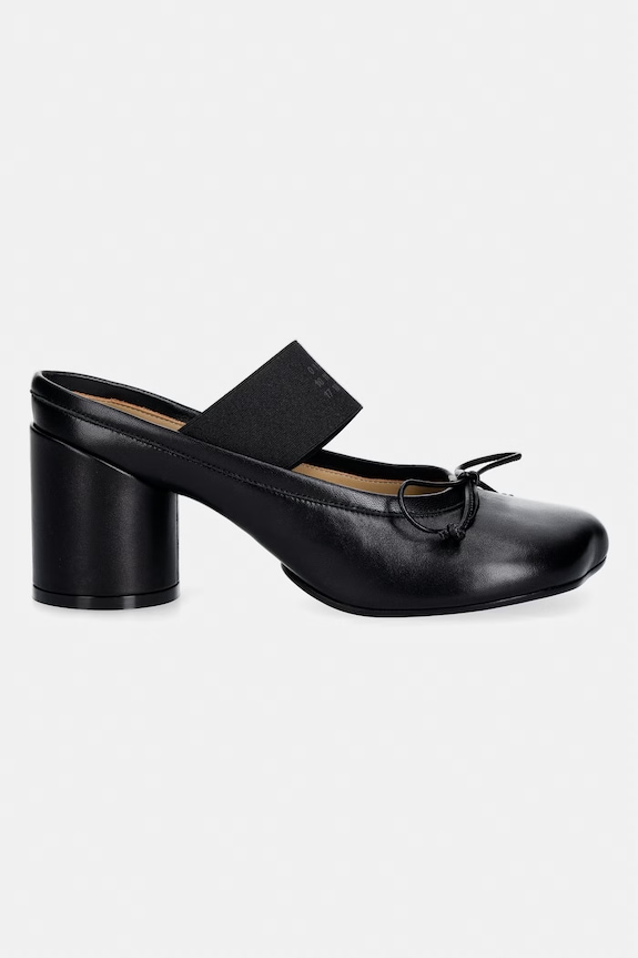 MM6 Maison Margiela klapki skórzane S59WP0210.P3628.T8013 czarny SS26