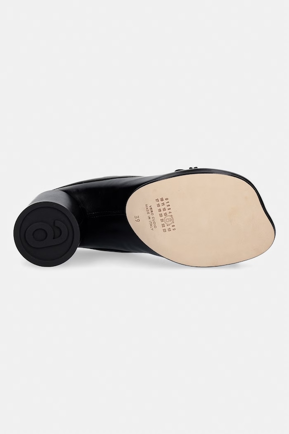 MM6 Maison Margiela klapki skórzane S59WP0210.P3628.T8013 czarny
