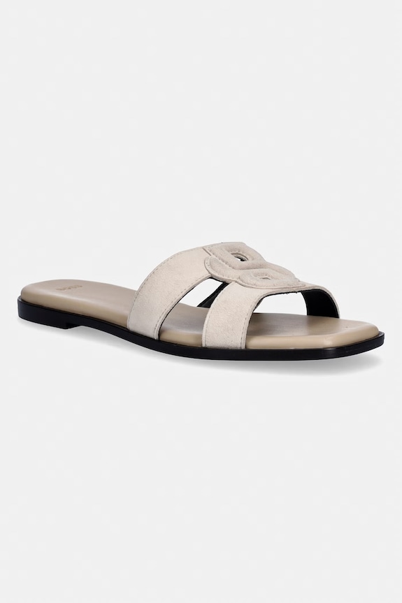 BOSS ciabatte slide da donna in scamoscio Charlize beige 50563333.275
