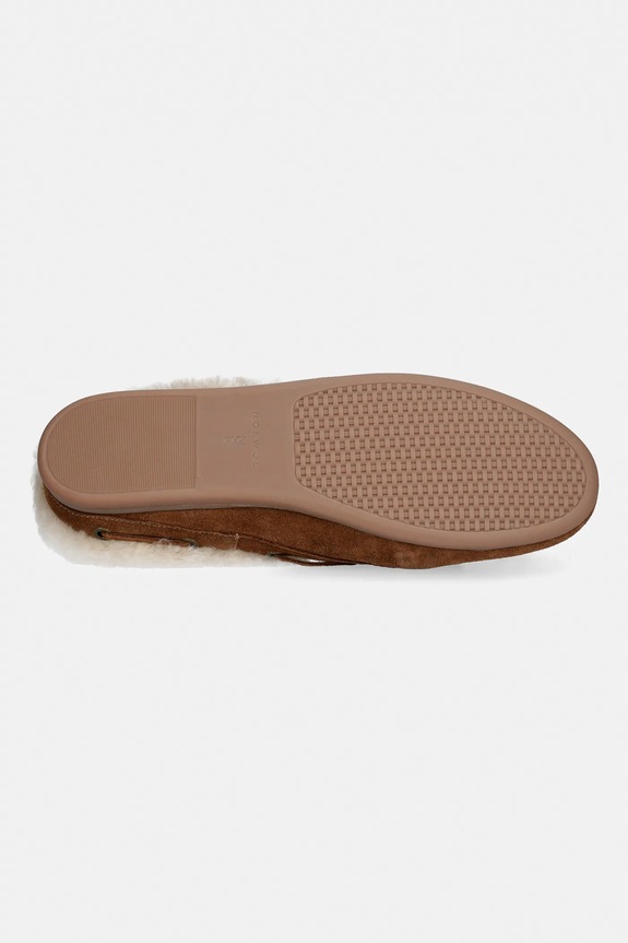 Nokwol kapcie zamszowe Coco Fur Tan Suede Coco.Fur.Tan.Suede brązowy