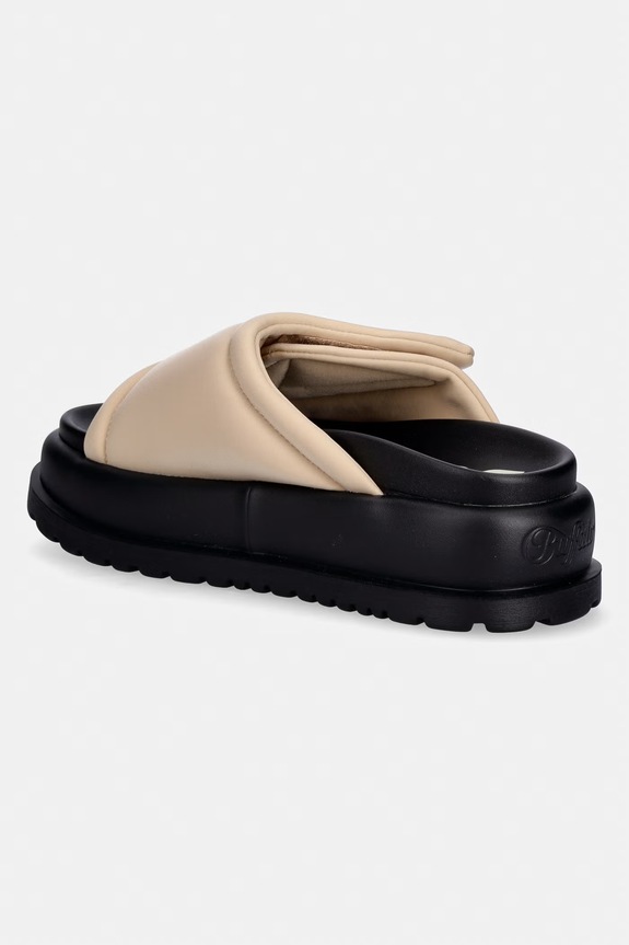 Obuv Buffalo šľapky na platforme dámske Palma Velcro 1602326 béžová