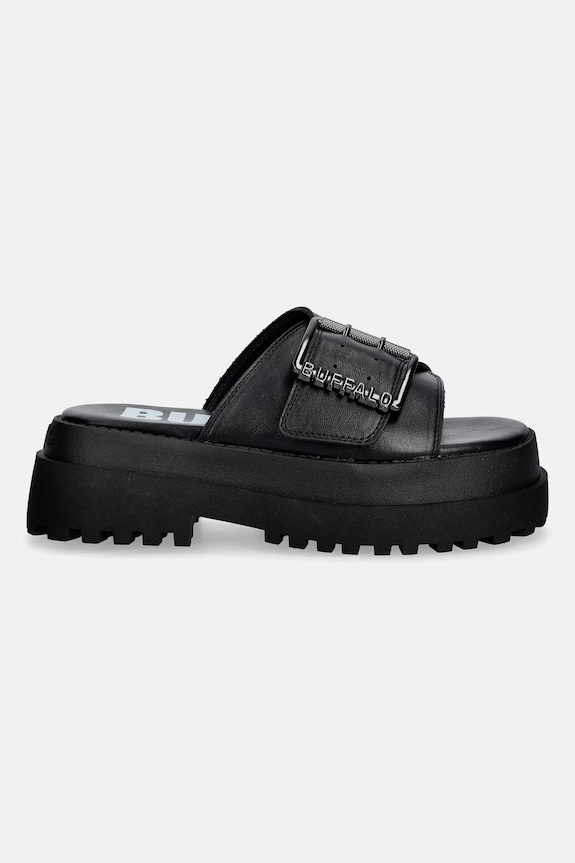 Buffalo šľapky na platforme dámske Pluto Slide Buckle 1602333 čierna SS26