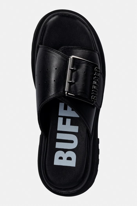 Buffalo šľapky na platforme dámske Pluto Slide Buckle čierna 1602333