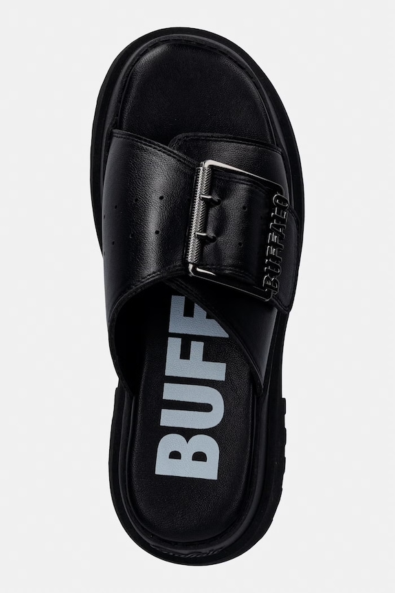 Buffalo šľapky na platforme dámske Pluto Slide Buckle čierna 1602333