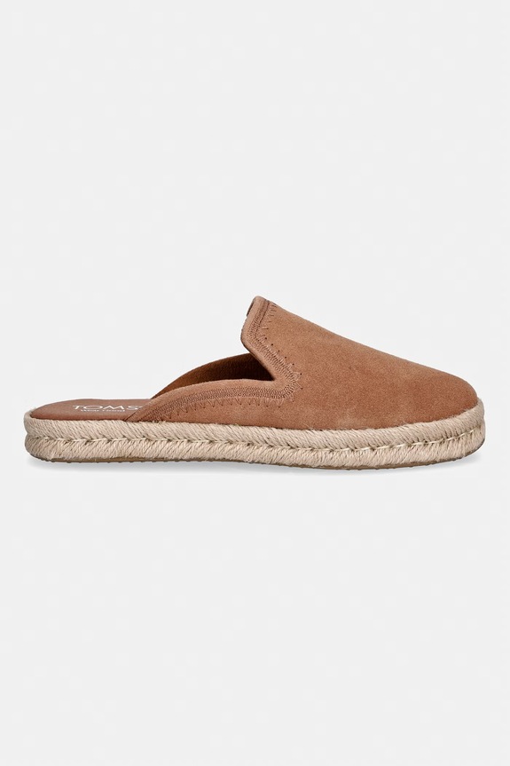 Toms papuci pentru femei, din piele întoarsă SANTIAGO MULE 10023051 maro SS26