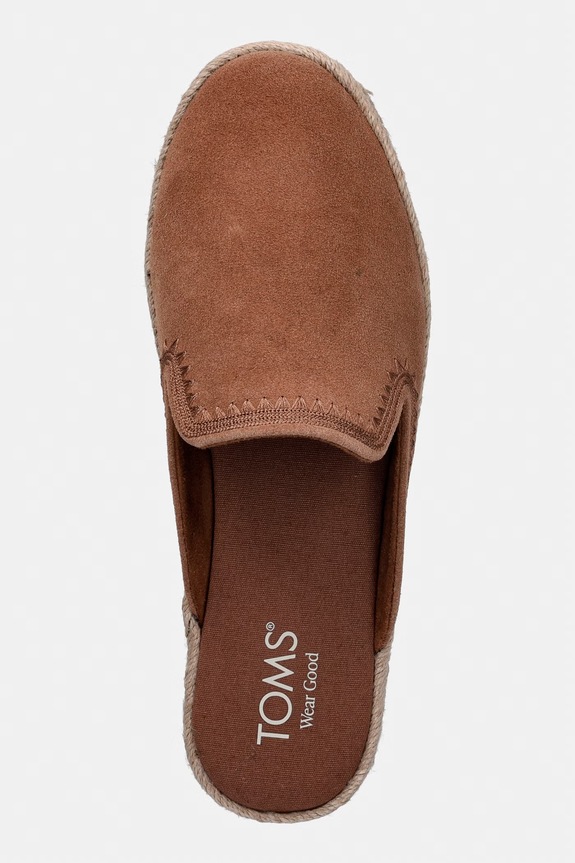 Toms papuci pentru femei, din piele întoarsă SANTIAGO MULE maro 10023051