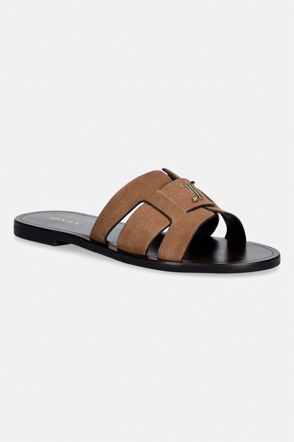 Jonak női lapos sarkú velúr papucs WEIL CROUTE barna 3800342