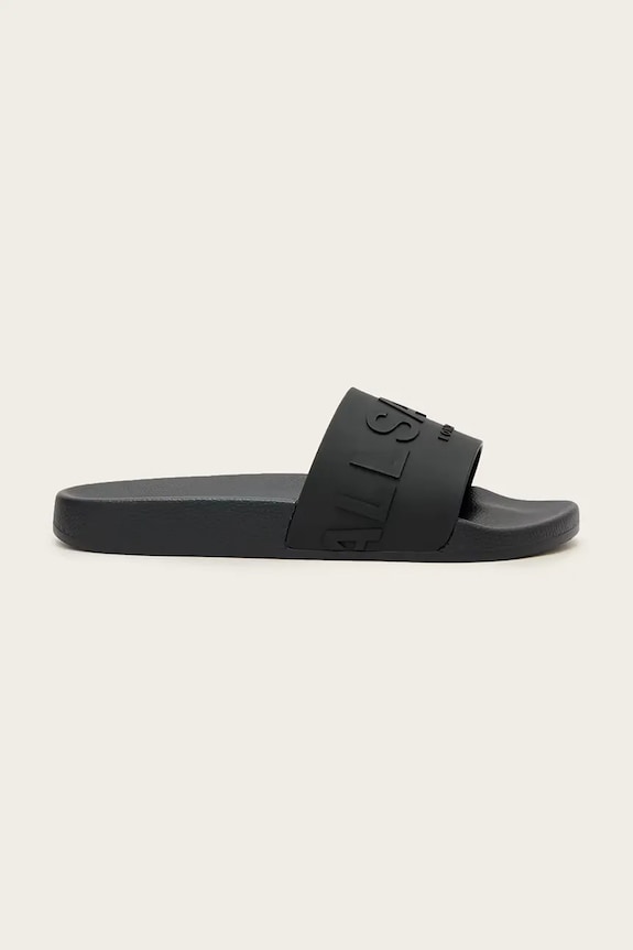 Natikači AllSaints Biggy Slider Sintetični črna W044FA.BLK