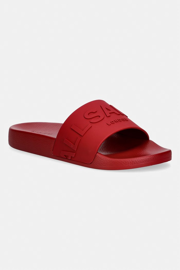AllSaints klapki Biggy Slider syntetyczny czerwony W044FA.RED