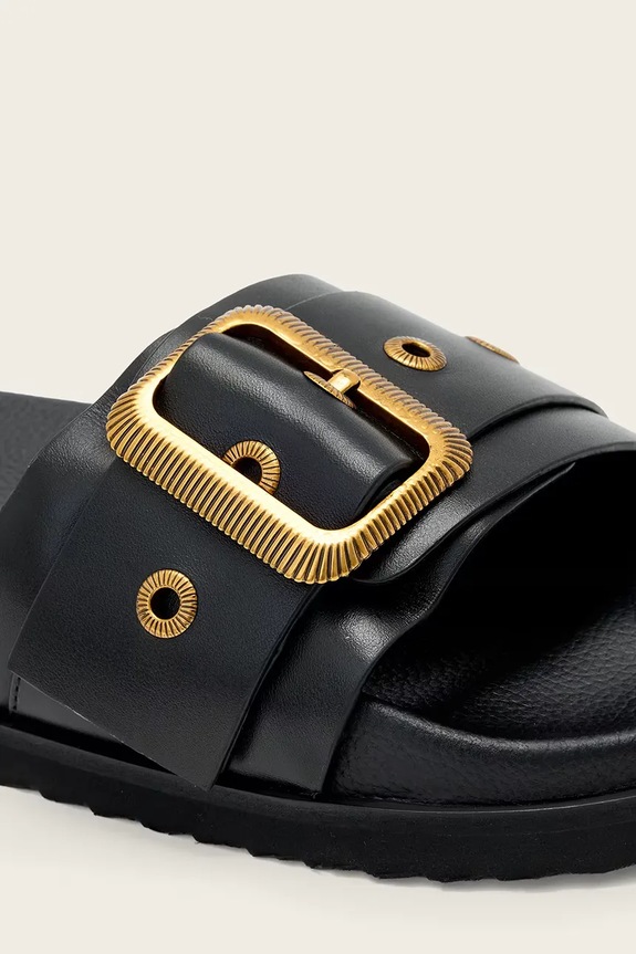 Δερμάτινες παντόφλες AllSaints Ellie Western Sandals μαύρο W038FE.BLK
