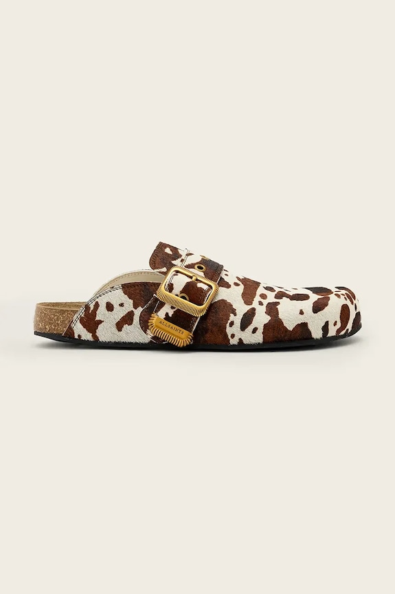 AllSaints šľapky mules dámske kožené Staffa Mule béžová W049FE