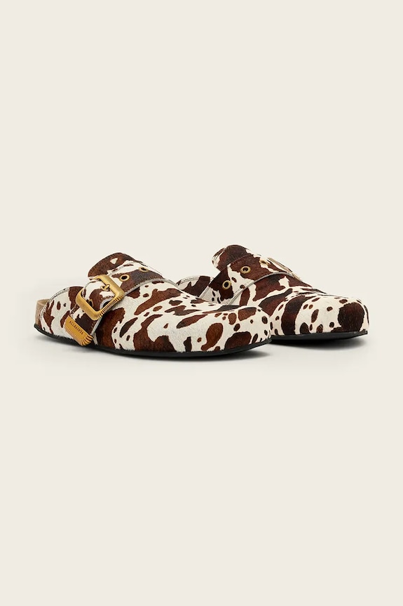 AllSaints šľapky mules dámske kožené Staffa Mule W049FE béžová SS26
