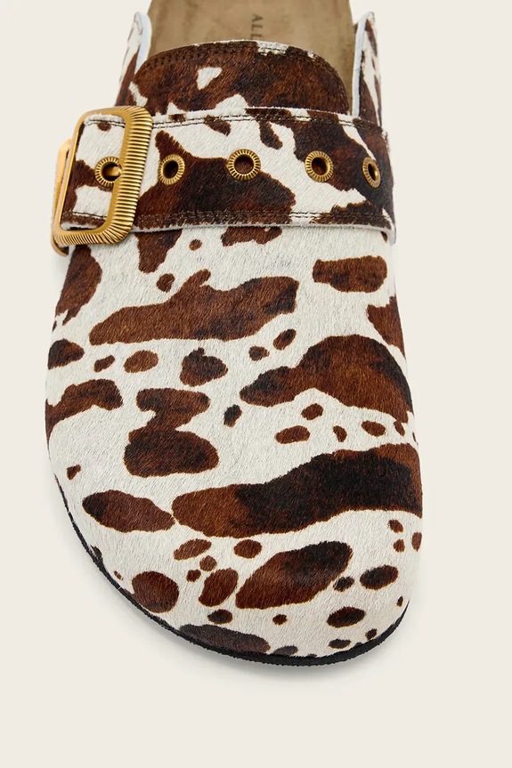 AllSaints šľapky mules dámske kožené Staffa Mule W049FE béžová