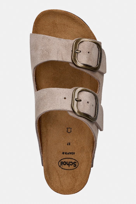 Scholl papuci din piele NOELLE bej F007342361