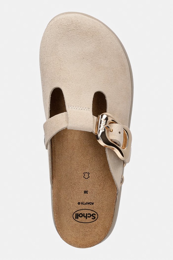 Scholl šľapky mules dámske semišové FLORA béžová F007601171