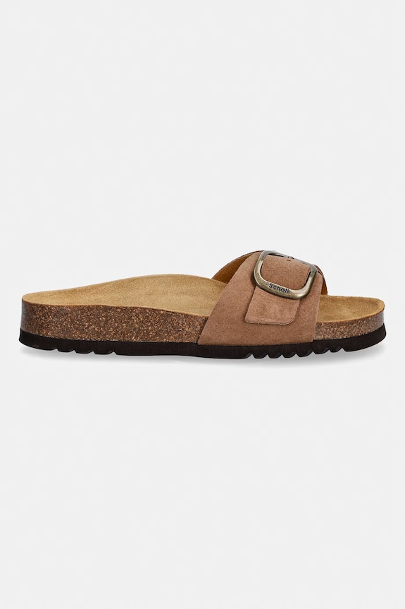 Semišové šľapky Scholl KATHLEEN F007651062 hnedá SS26