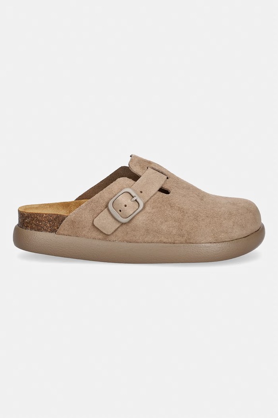 Scholl papuci din piele FAE F012172361 bej SS26