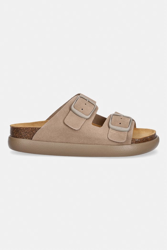 Scholl papuci din piele NOELLE F012182361 bej SS26