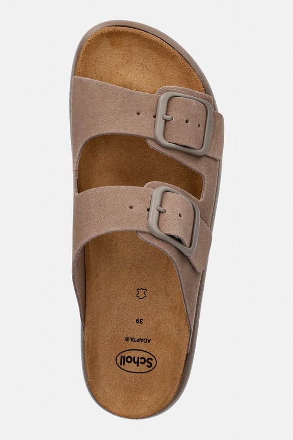 Scholl papuci din piele NOELLE bej F012182361