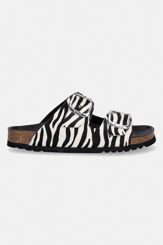 Scholl papuci din piele NOELLE F012231851 negru SS26