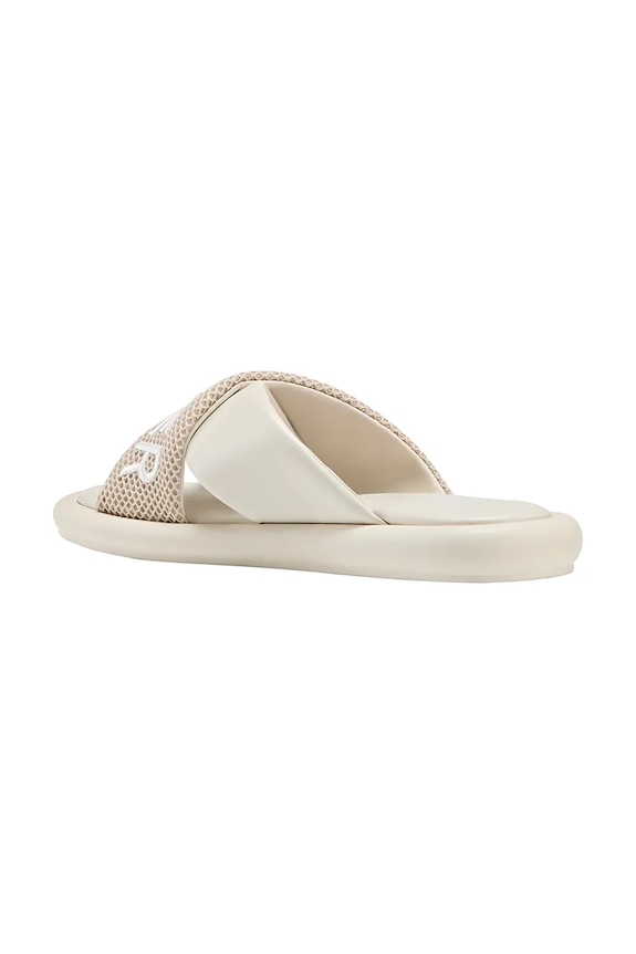 BOGNER papuci cu toc plat pentru femei, din piele PORTOFINO 22625121 bej SS26