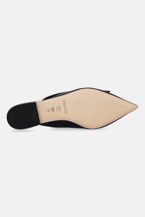 Шкіряні шльопанці Pollini SA11061C1OTE100A чорний