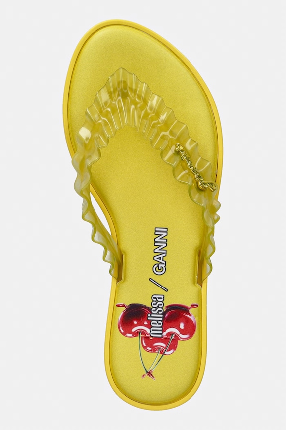 Melissa вьетнамки для женщин FLIP FLOP SLIM + GANNI AD жёлтый M38156.BX387