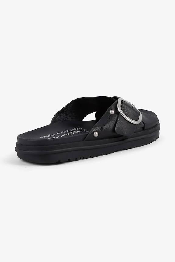 Obuv Emu Australia šľapky na plochom podpätku dámske koža Ebony W13247.BLAK čierna
