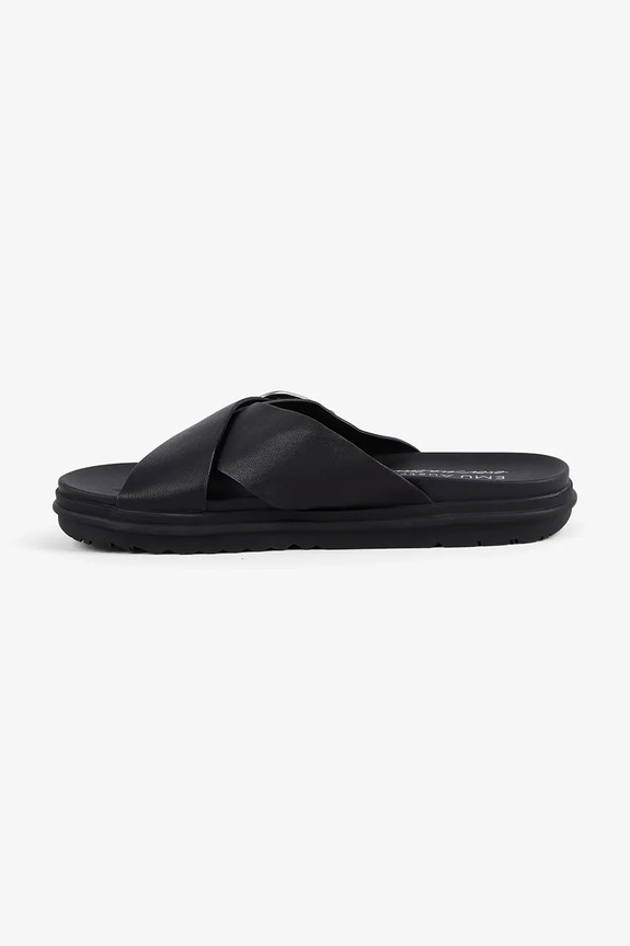 Emu Australia šľapky na plochom podpätku dámske koža Ebony čierna W13247.BLAK