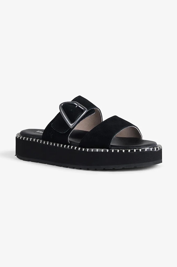 Emu Australia šľapky na plochom podpätku dámske semišové Scarlet W13267.BLAK čierna SS26