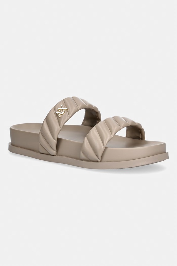 Armani Exchange klapki damskie beżowy XW002574.AF22799.U6223