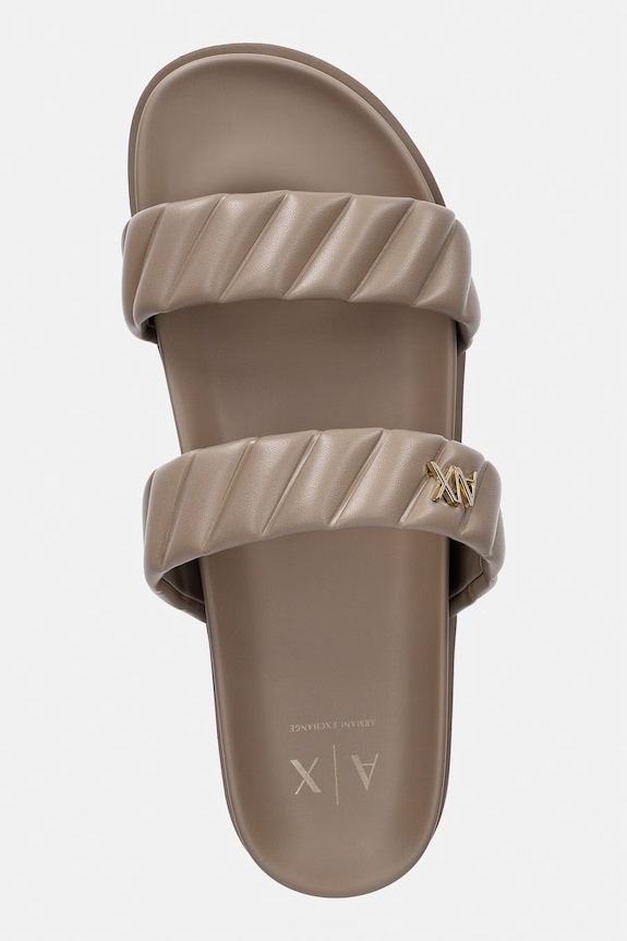 Armani Exchange klapki damskie beżowy XW002574.AF22799.U6223