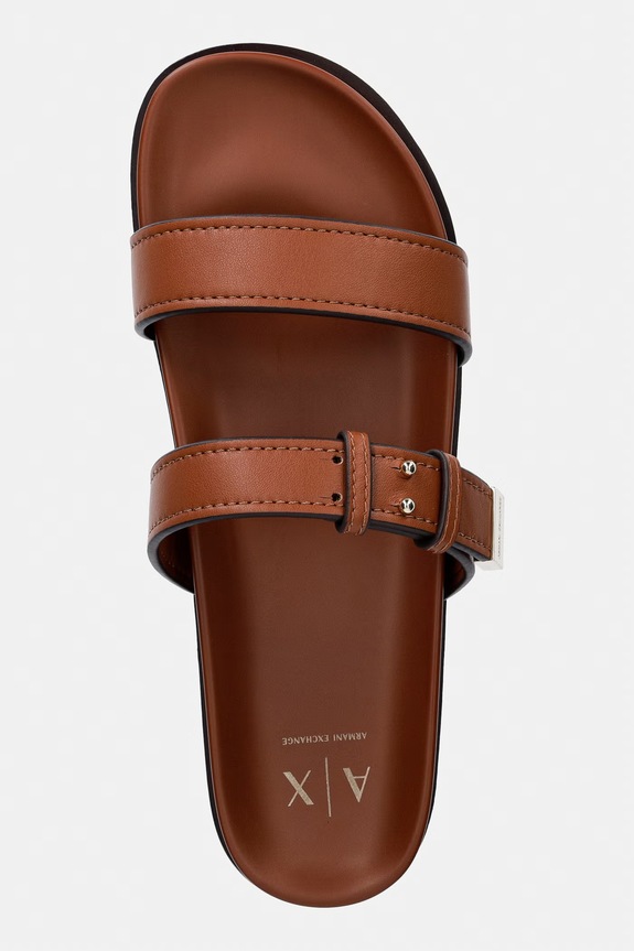 Armani Exchange klapki damskie brązowy XW002575.AF21266.U6123