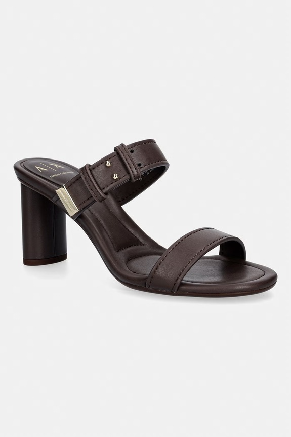 Armani Exchange papuci cu toc pentru femei maro XW002576.AF21266.U6018