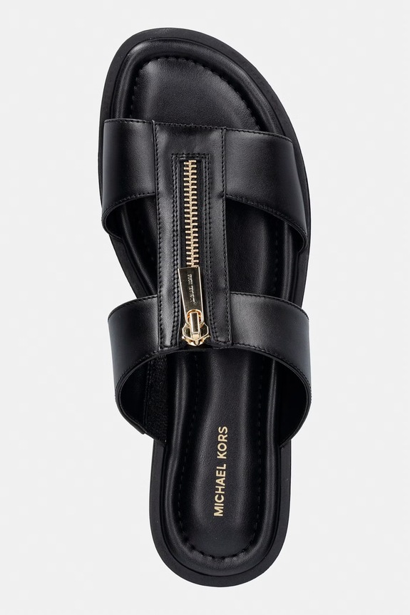 MICHAEL Michael Kors natikače s niskim potplatom za žene od kože Berkley Flat Sandal crna 40S6BRFS1L.001