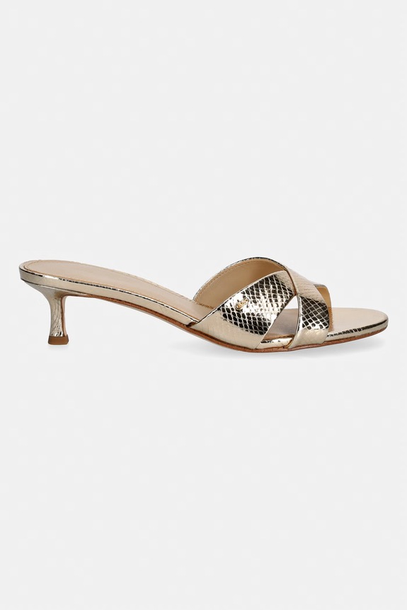MICHAEL Michael Kors klapki skórzane Cassidy Kitten Sandal 40S6CSMS1M.740 złoty SS26