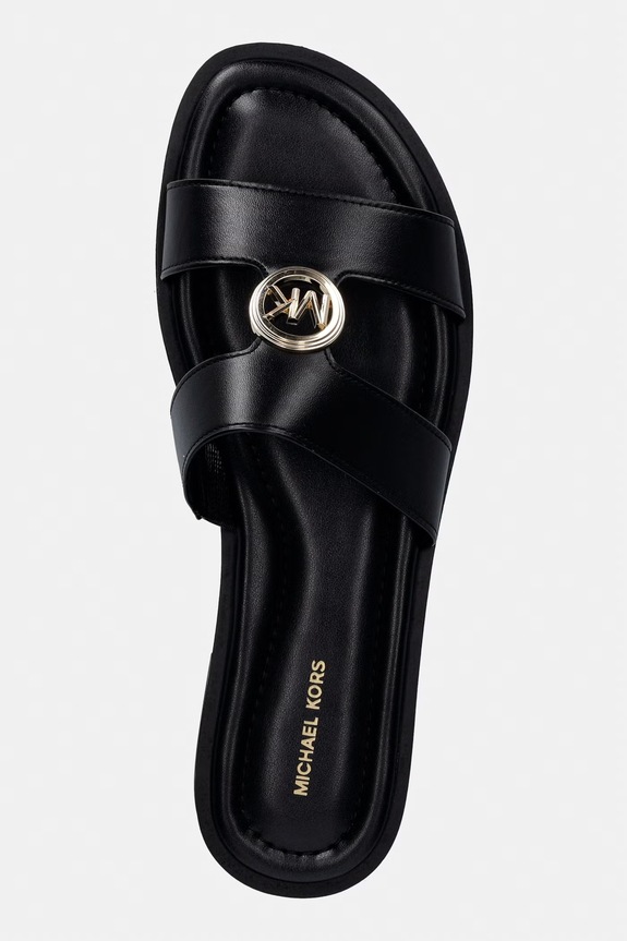 MICHAEL Michael Kors klapki damskie skórzane Erin Flat Sandal czarny 40S6ERFS2L.001