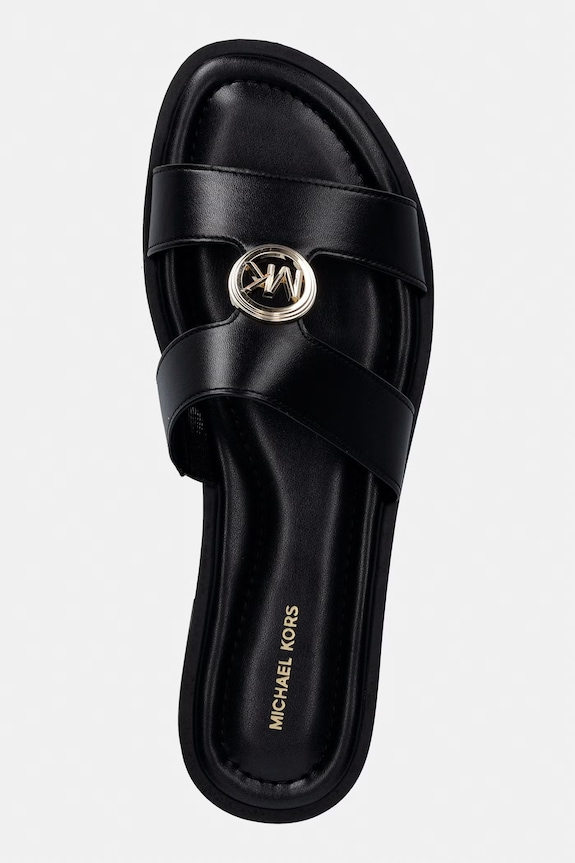 MICHAEL Michael Kors klapki damskie skórzane Erin Flat Sandal czarny 40S6ERFS2L.001