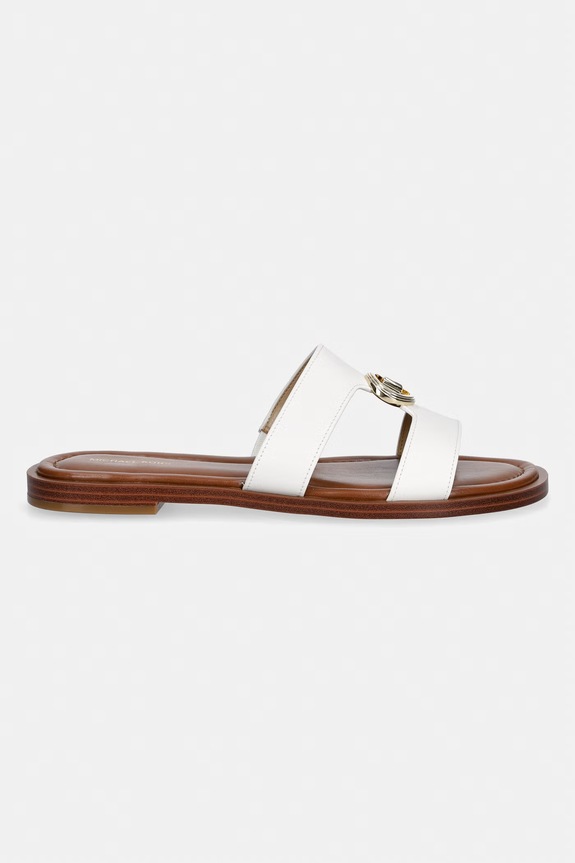 MICHAEL Michael Kors šľapky dámske kožené Erin Flat Sandal 40S6ERFS2L.085 biela SS26