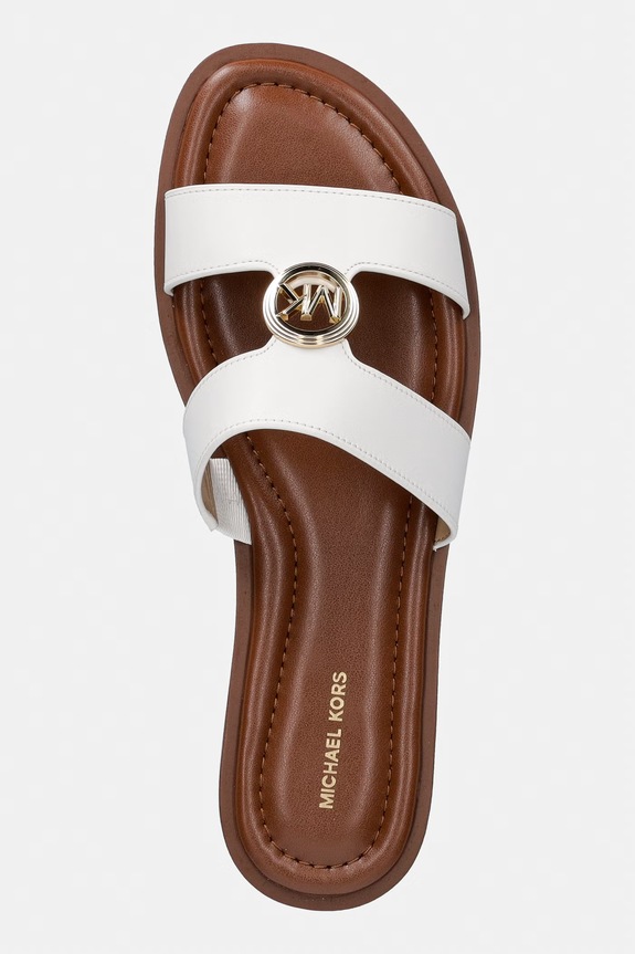 MICHAEL Michael Kors šľapky dámske kožené Erin Flat Sandal biela 40S6ERFS2L.085