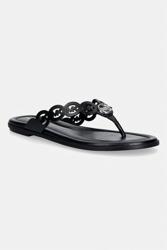 MICHAEL Michael Kors šľapky dámske kožené Janie Thong Sandal čierna 40S6JNFS1L.001