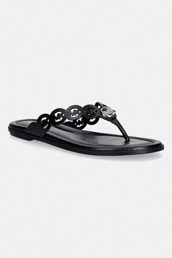 MICHAEL Michael Kors šľapky dámske kožené Janie Thong Sandal čierna 40S6JNFS1L.001