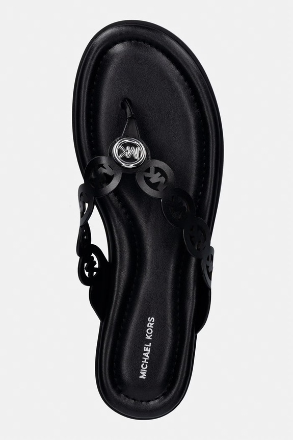 MICHAEL Michael Kors šľapky dámske kožené Janie Thong Sandal čierna 40S6JNFS1L.001