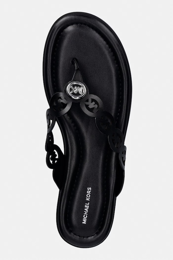 MICHAEL Michael Kors šľapky dámske kožené Janie Thong Sandal čierna 40S6JNFS1L.001