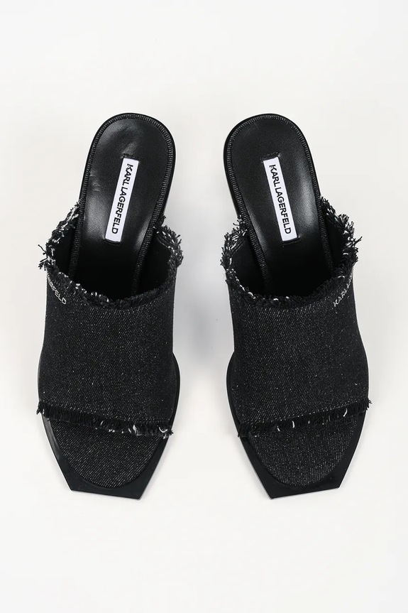 Karl Lagerfeld klapki mules damskie Karl Nft Heel czarny KL39106D.D00