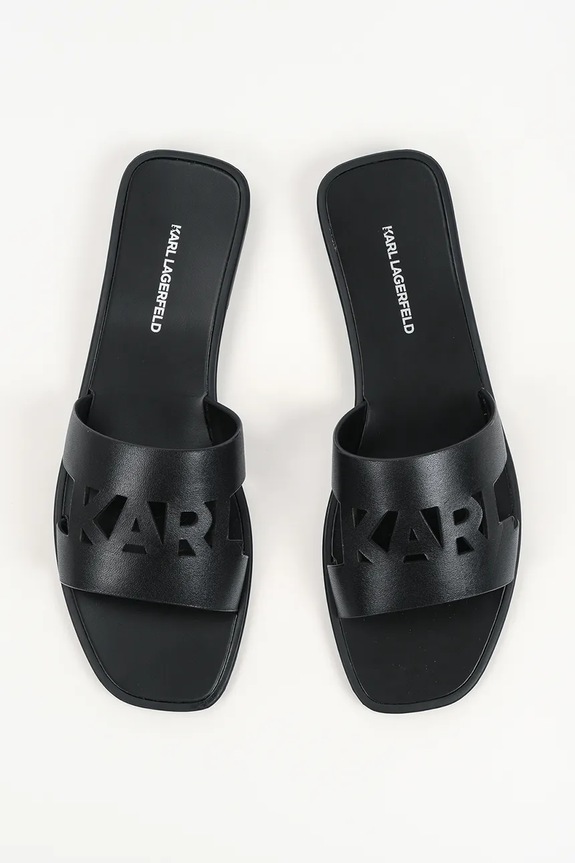 Δερμάτινες παντόφλες Karl Lagerfeld Skoot Iii μαύρο KL80405C.00X