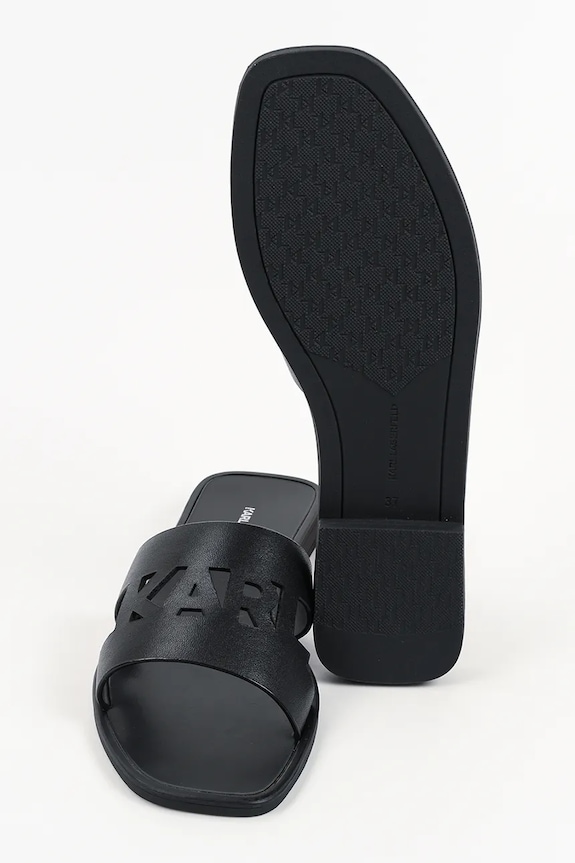 Δερμάτινες παντόφλες Karl Lagerfeld Skoot Iii KL80405C.00X μαύρο