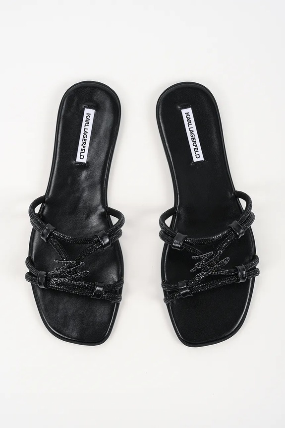 Karl Lagerfeld шлёпанцы с открытой пяткой для женщин Olympia Ii чёрный KL87406.G0X