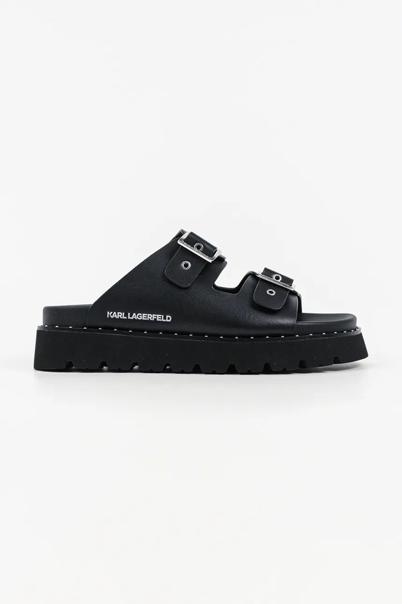 Karl Lagerfeld papuci de damă din piele Kaia negru KL81506.000